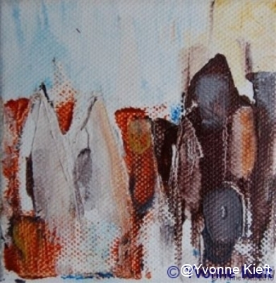 Landschappelijk I, acryl op doek 10x10cm. ●Yvonne Kieft 2009