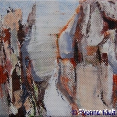 Landschappelijk II, acryl acryl op doek 10x10cm ●Yvonne Kieft 2009