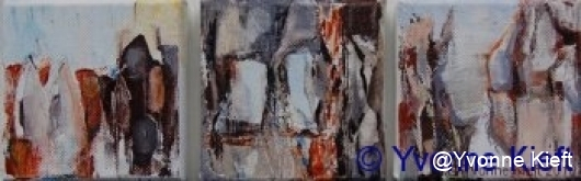 Landschappelijk III, acryl 10x10 cm. Yvonne Kieft 2009