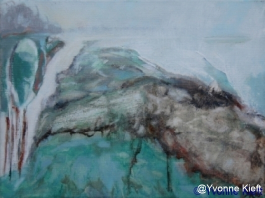 Witte Wieven III Friesland, olieverf op doek 18x24 cm. yvonne Kieft 2010