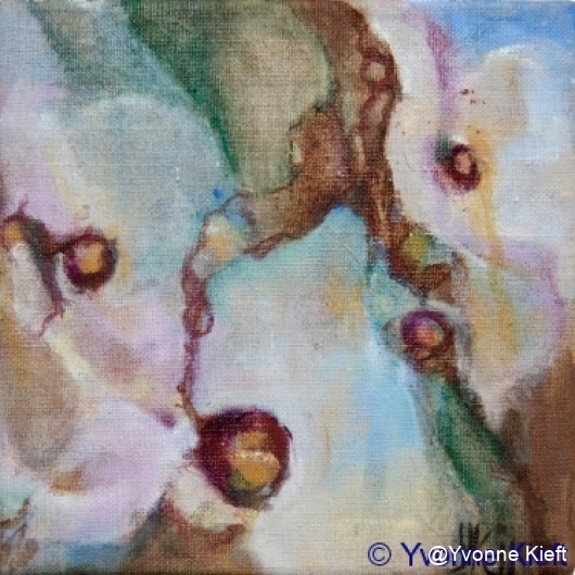 Florale VII, olieverf op doek 20x20 Yvonne Kieft 2011