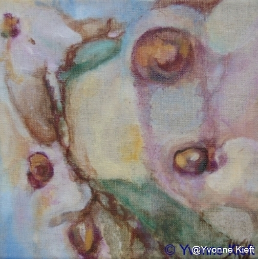 Florale VIII, olieverf op doek 20x20 Yvonne Kieft 2011