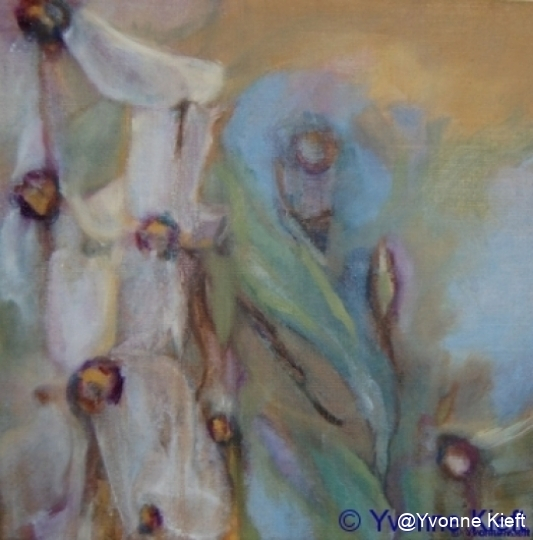 Florale III, olieverf op doek 30x30 Yvonne Kieft 2011