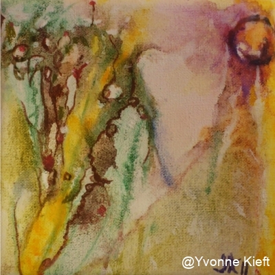 Florale XI a olieverf op doekje 10x10 Y.Kieft 2011
