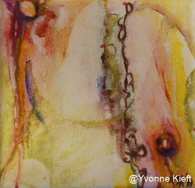 Florale XI c olieverf op doekje 10x10 Y.Kieft 2011