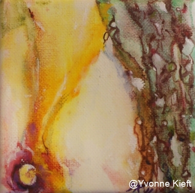 ●Florale XI e olieverf op doekje 10x10 Y.Kieft 2011