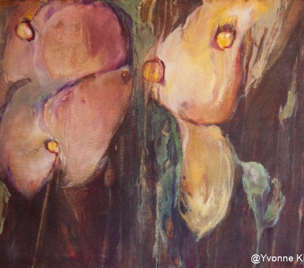 Florale XIV, olieverf op doek 1.00x0.80 2012 Yvonne Kieft