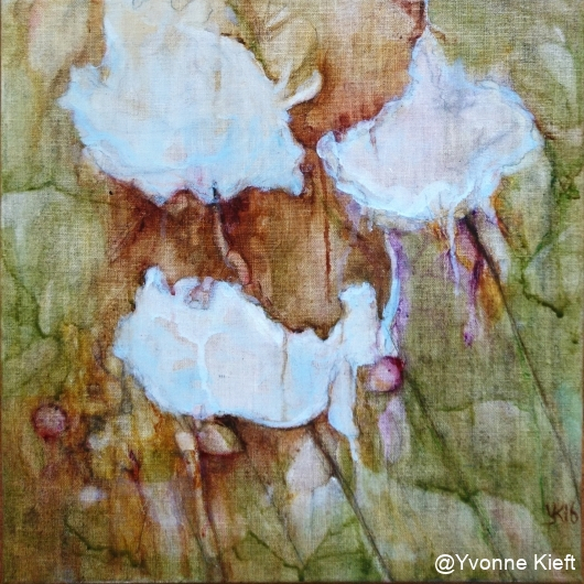 Dynamic Organics IX_Traces in my Garden, olieverf op doek 40x40cm 2016_Yvonne Kieft