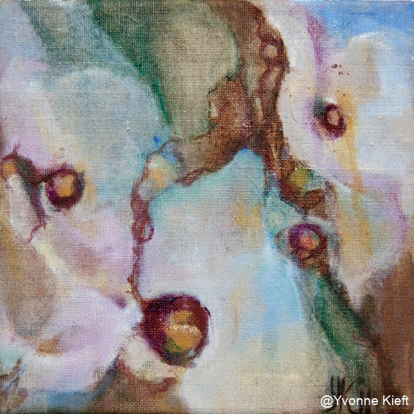 Florale VII, olieverf op doek 20x20 Yvonne Kieft 2011