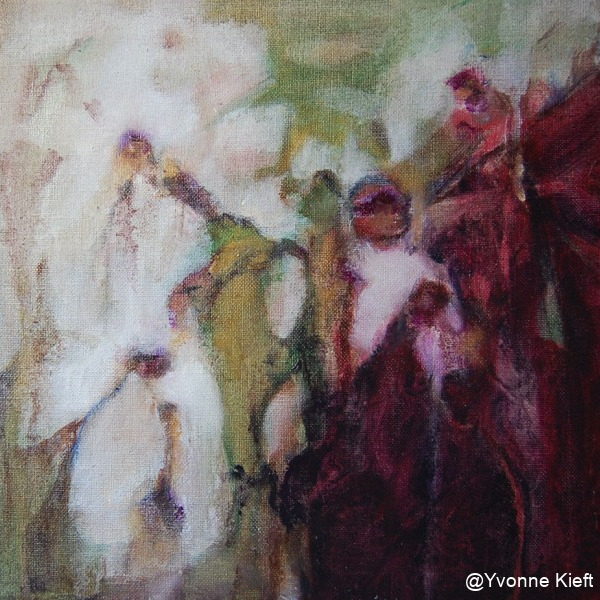 ●Florale I, olieverf op doek 30x30 Yvonne Kieft 2011