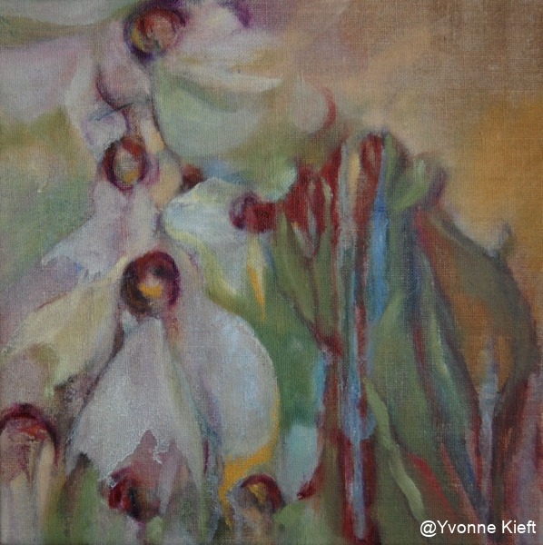 ●Florale II, olieverf op doek 30x30 Yvonne Kieft 2011