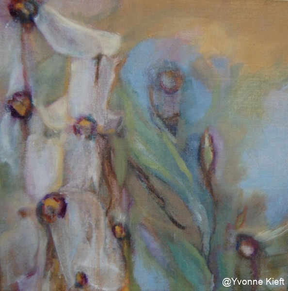 Florale III, olieverf op doek 30x30 Yvonne Kieft 2011