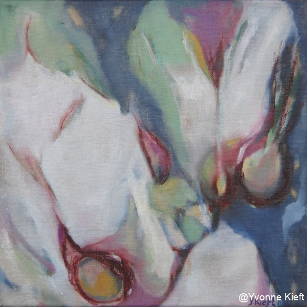 Florale IV, olieverf op doek 30x30 Yvonne Kieft 2011