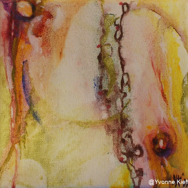 Florale XI c olieverf op doekje 10x10 Y.Kieft 2011