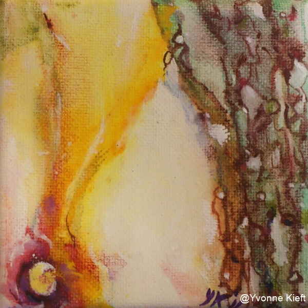 ●Florale XI e olieverf op doekje 10x10 Y.Kieft 2011