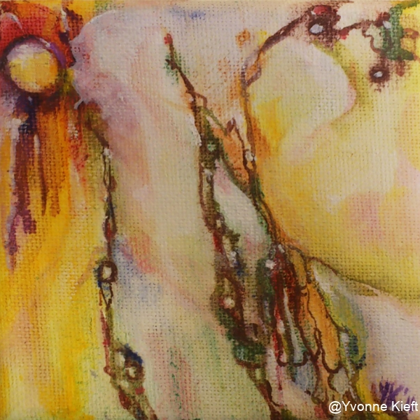 ●Florale XI f olieverf op doekje 10x10 Y.Kieft 2011