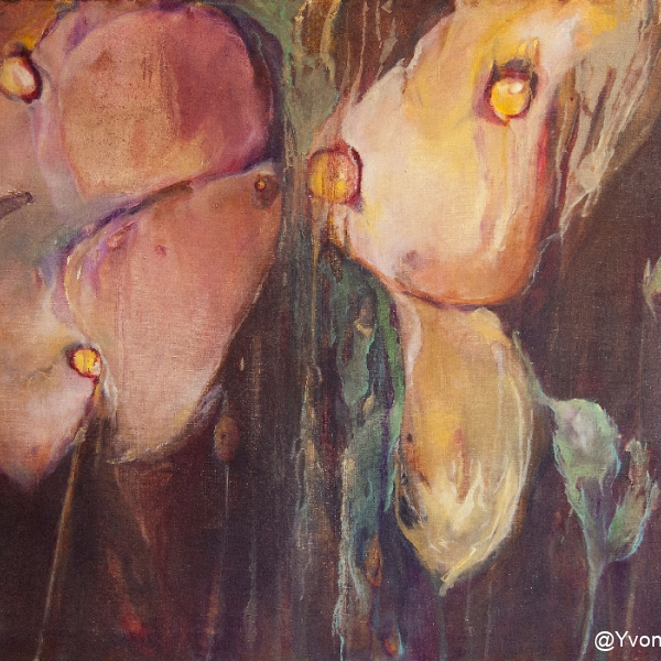 Florale XIV, olieverf op doek 1.00x0.80 2012 Yvonne Kieft