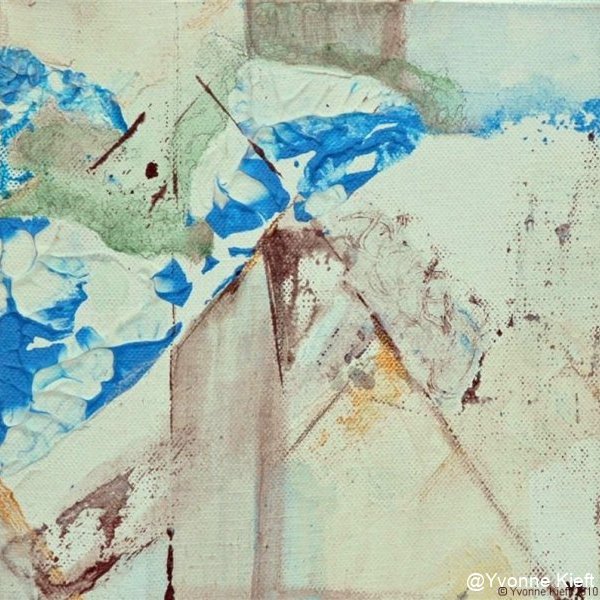 In de kas II (2-luik) acryl 20x20x3,5 cm. Yvonne Kieft 2007