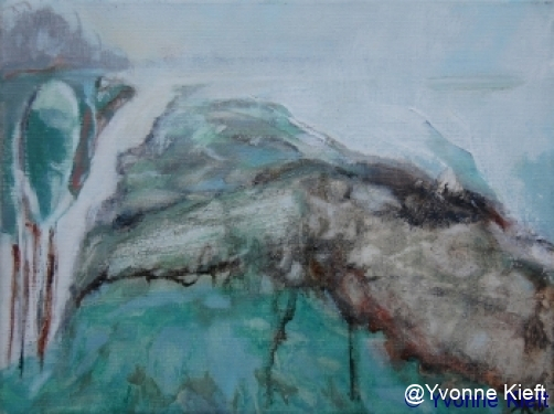 Witte Wieven III Friesland, olieverf op doek 18x24 cm. yvonne Kieft 2010