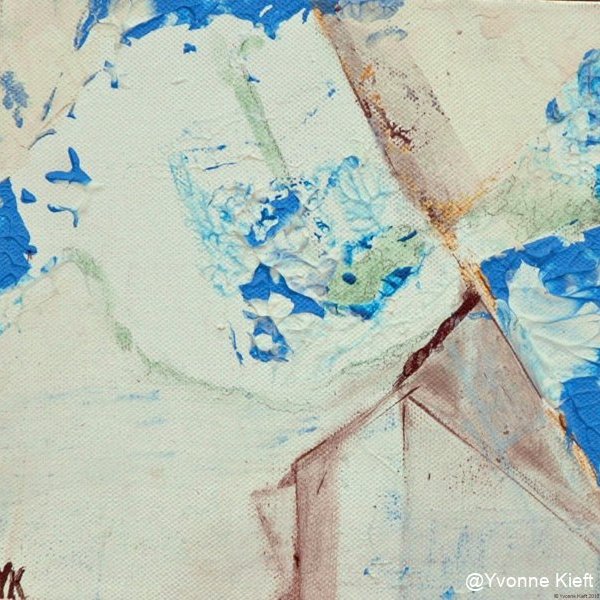 In de kas I (2-luik) acryl 20x20x3,5 cm. Yvonne Kieft 2007