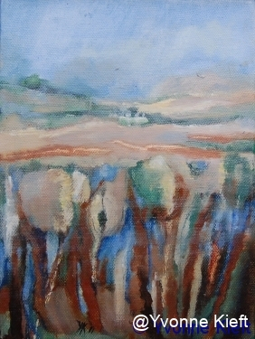 ●Landschap II 2011, olieverf op doek 24x18 Yvonne Kieft