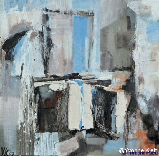 ●Verval II, acryl op doek 30x30x3,5 cm. ●Yvonne Kieft 2007-2008