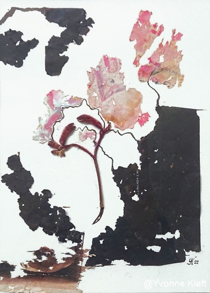 Snails mysterious journey; mixed media, paper 21x29,7cm 2023 Yvonne Kieft